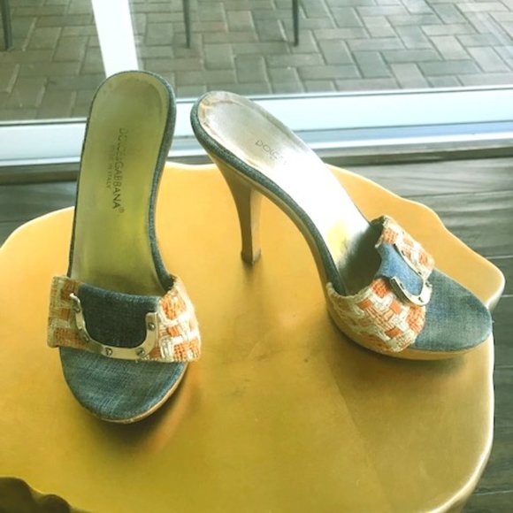 Dolce and Gabbana Jean and wood heels - Picture 1 of 2